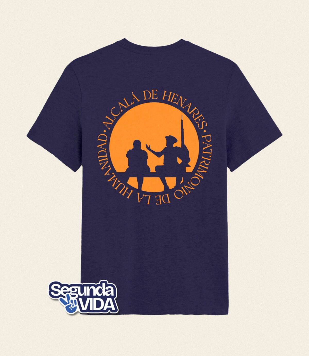 Quijote y Sancho – Camiseta azul marino 2ª Vida