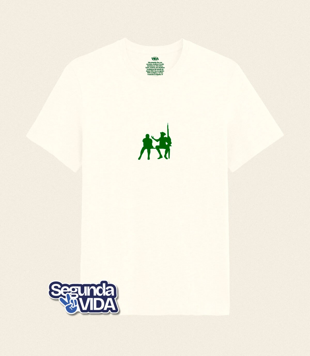 Quijote y Sancho – Camiseta beige 2ª Vida