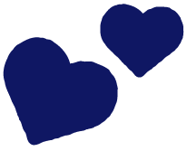 Corazones azules